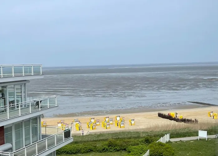 Traumhafte Ferienwohnung - direkter Meerblick - 50m zum Strand in Cuxhaven Duhnen in 1A Lage im Haus Seehütte